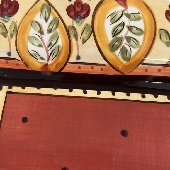 Hand painted square serving tray. EUC - Picture 2 of 5